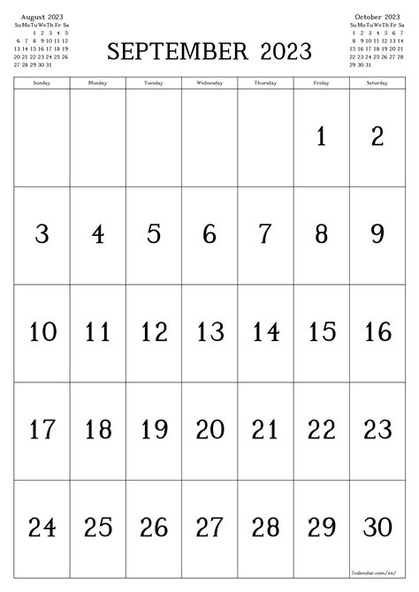 Calendar For September 2023 Printable Template Calendar