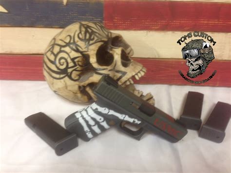 Custom Glock Gun With Marines Theme Toms Custom Guns