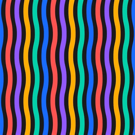 Premium Vector Seamless Pattern With Colorful Vertical Wavy Stripes