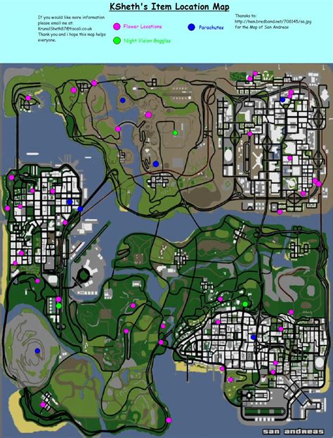 Grand Theft Auto San Andreas Items Location Map  Neoseeker
