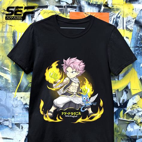 Sef Apparel Anime T Shirt Fairy Tail Natsu Unisex Heavy Cotton Etsy