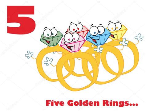 Five Golden Rings With Text — Stock Photo © Hittoon 2584455