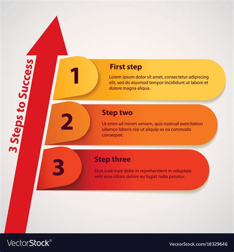 Three steps to success Royalty Free Vector Image