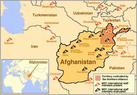 Current Map Of Msf Missions In Afghanistan And Neighboring