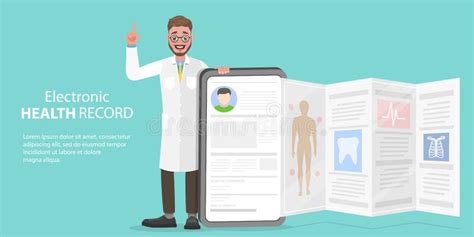 Electronic Health Record Concept In Isometric Vector Design Male