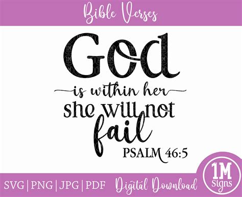 God Is Within Her She Will Not Fail Psalm 465 Svg Png Digital Etsy