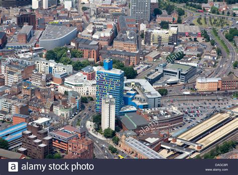 View leicester city fc squad and player information on the official website of the premier league. AERIAL VIEW OF LEICESTER CITY CENTRE SHOWING THE BLUE PAINTED Stock Photo - Alamy