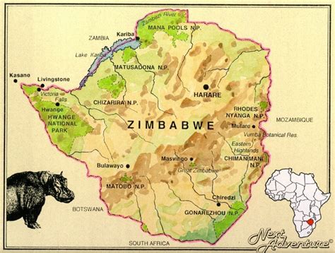 The inyanga and udizi mountains stretch along zimbabwe's eastern border with mozambique, and the country's highest and lowest point are both found there.marked on the physical map above, mount inyangani at 8,503 ft. Zimbabwe | Next Adventure