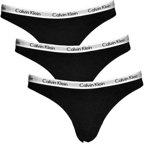 Calvin Klein Womens Carousel 3 Pack Thong Black