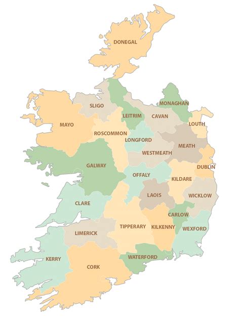 Counties In Republic Of Ireland Map Map Of World