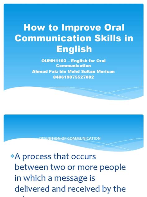 how to improve oral communication skills in english pdf