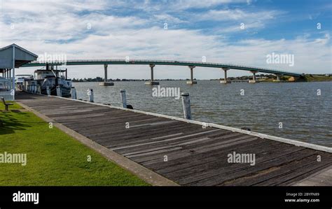 The Goolwa Wharf And The Bridge To Hindmarsh Island Located On The