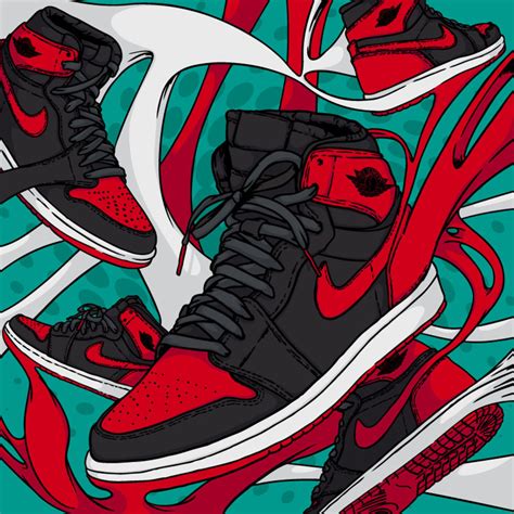 Ilustración Basada En Las Air Jordan 1 Retro High Og Banned Domestika