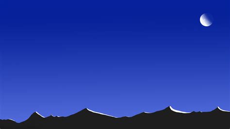 1366x768 Mountain At Night With Moon Minimal 8k 1366x768 Resolution Hd