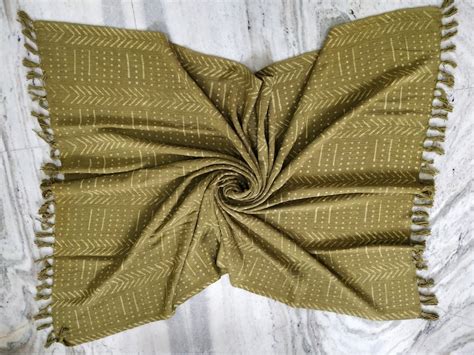 Olive Green Throw Blanket For Sofas Beach Throws Boho Cotton Etsy