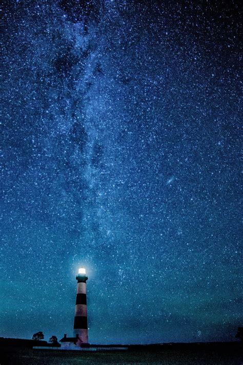 Under The Stars Night Skies Lighthouse Sky Full Of Stars