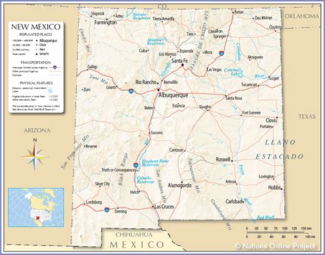 Reference Maps Of New Mexico Usa Nations Online Project
