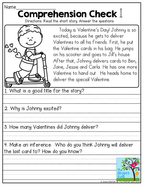 English Comprehension Worksheets For Class 2 Reading Worksheets With