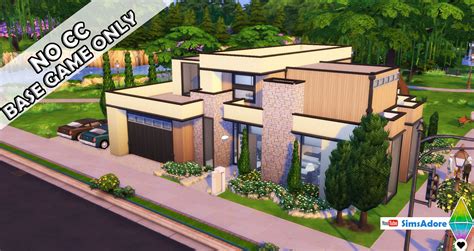 Mod The Sims Base Game Only Modern House No Cc Sims 4 House