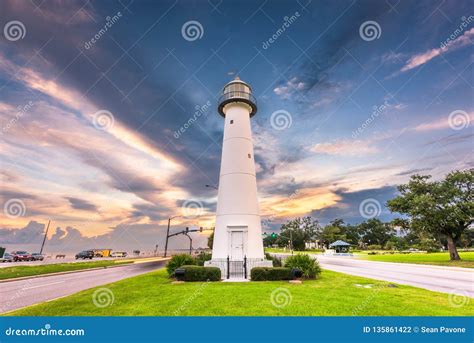 Biloxi Mississippi Usa At Biloxi Lighthouse Stock Photo Image Of