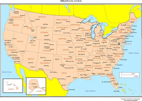 Printable Map Of Us With Major Cities Printable US Maps