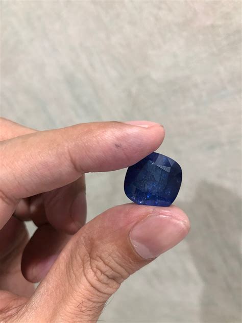 Lab Created Synthetic Blue Sapphire With Visible Inclusions Etsy