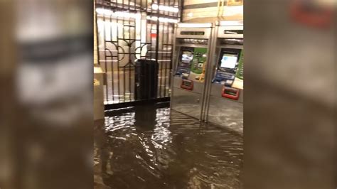 Crazy Storm Makes Nyc Subway Look Like River Due To Rare Flooding Youtube