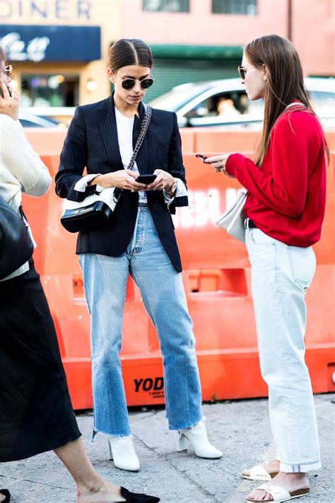 13 outfit formulas for high waisted jeans who what wear street style chic new york fashion