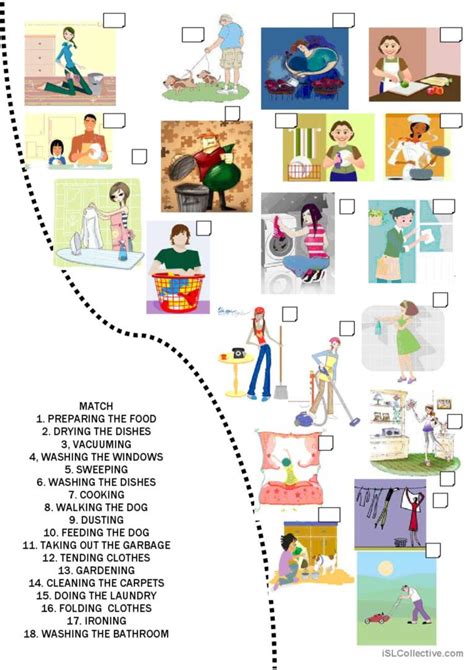 Chores In The House English Esl Worksheets Pdf And Doc