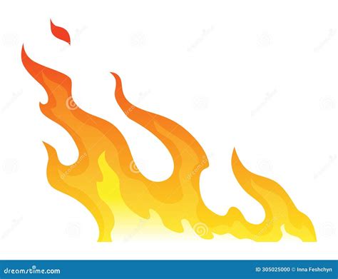 Fire Flame Icon Cartoon Heat Wildfire Or Bonfire Burn Power Fiery