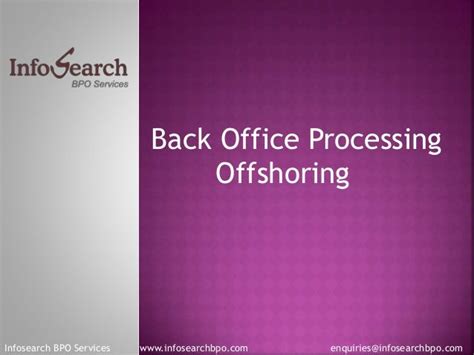 Back Office Processing Offshoring