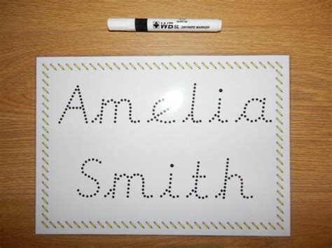 Every font is free to download! Name tracing pre cursive font personalised name card EYFS ...