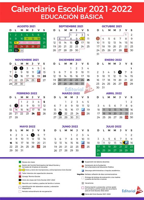 Oficial Este Es El Calendario Para El Ciclo Escolar 2021 2022 Clases Reverasite