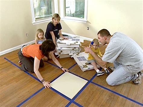 How to install tile on a bathroom floor. How to Install Carpet Tiles | HGTV