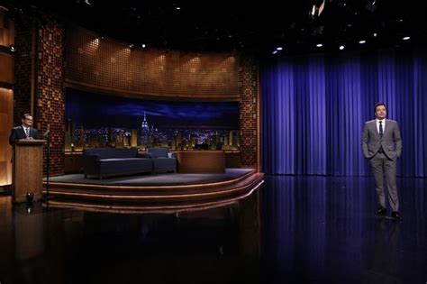Jimmy Fallons First Tonight Show Highlights Jimmy Fallon Tv Set Design Tonight Show
