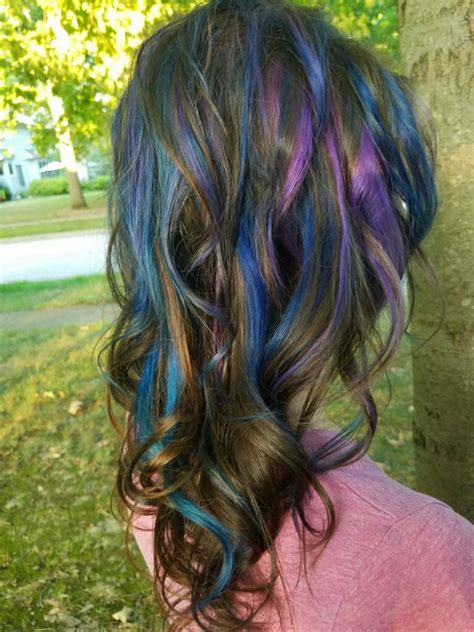 Blue And Purple Highlights Purple Highlights Hair Highlights Hair