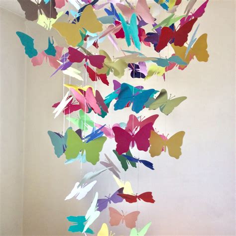 Butterfly Mobile Large Multicolored Butterfly Mobile Etsy