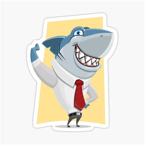 Mr Shark Sticker For Sale By David Frank Redbubble