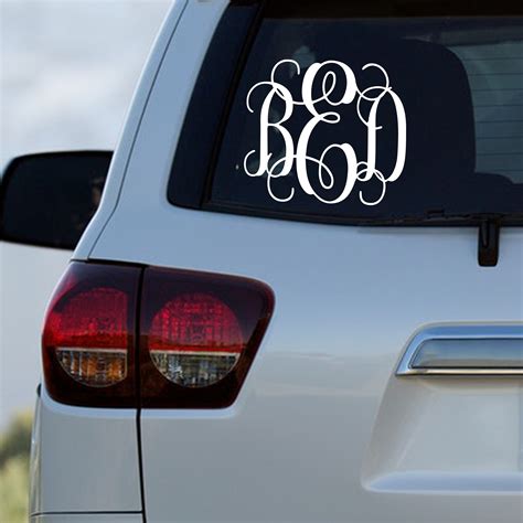 Monogram Car Decal Personalized Decal Car Decal Vinyl Etsy