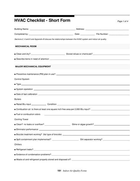 Hvac Inspection Checklist Fill Out Printable PDF Forms Online