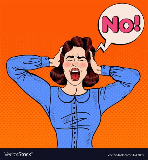 Pop Art Angry Frustrated Woman Screaming Vector Image