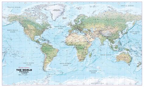 World Global Mapping Physical Wall Map Medium Paper Stanfords