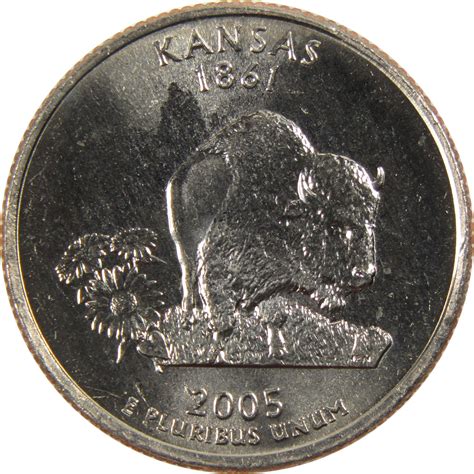 2005 P Kansas State Quarter Bu Uncirculated Clad 25c Coin