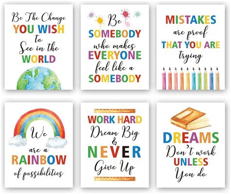 Buy Inspirational Classroom Art Printscolorful Quotes Motivational