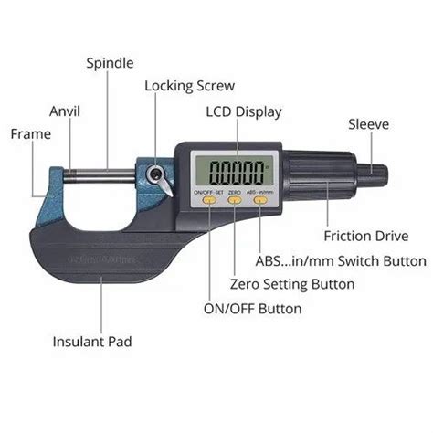 True Sense Digital Electronic Micrometer 0 25mm With Large Display Mm