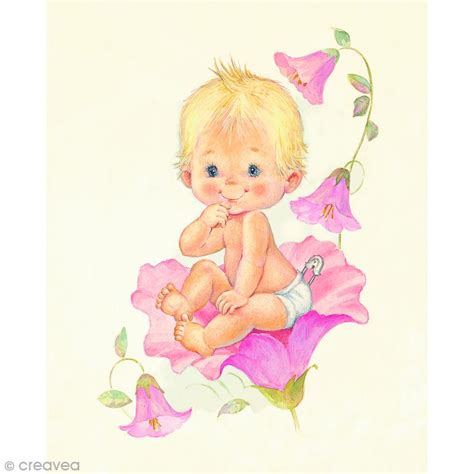 Coloriage bébés fille et garçon a imprimer gratuit. Image 3D Enfant - Bébé fille et fleurs - 24 x 30 cm ...