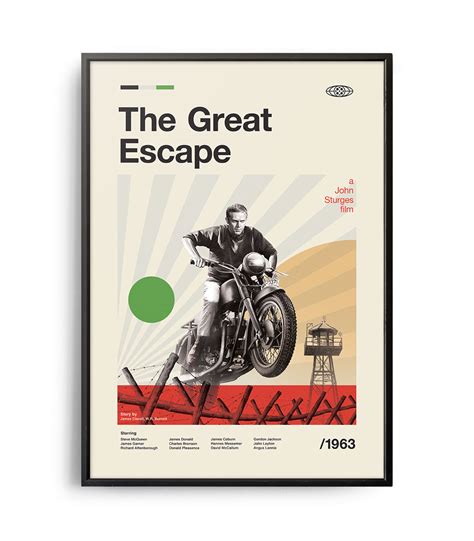 mid century modern the great escape movie poster weekend poster