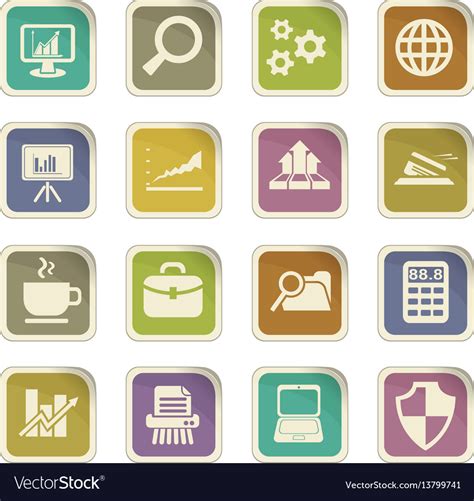 Office Icon Set Royalty Free Vector Image Vectorstock