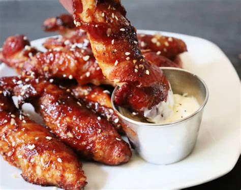 The Ultimate Sticky Bbq Bacon Wrapped Chicken Tenders