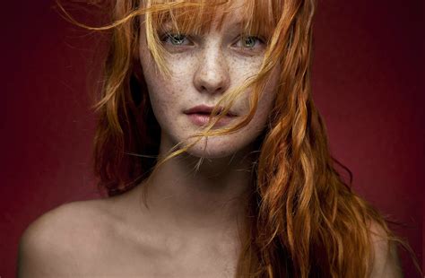 Women Redhead Freckles Green Eyes Hair In Face Portrait Kacy Anne Hill Wallpapers Hd